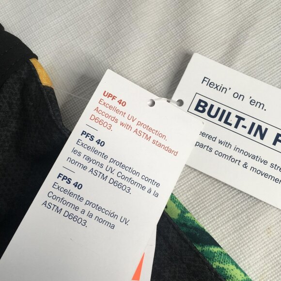 Old Navy Board Shorts Mens 36 Pineapple Print 10" Inseam UPF 40 Built-In Flex - Picture 7 of 16